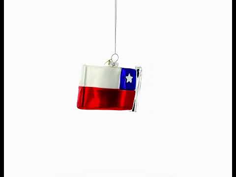 Waving Flag of Chile Glass Christmas Ornament