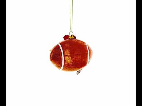 Football Player Glass Christmas Ornament