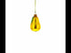 Pear with Shiny Leaf Glass Christmas Ornament 3.8 Inches