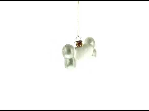 White Bone Glass Christmas Ornament