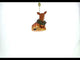 Deer with Wreath Glass Christmas Ornament