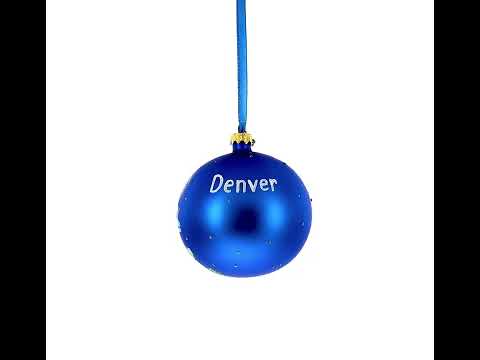 Adorno navideño de bola de cristal enjoyado de Denver, Colorado, 4 pulgadas
