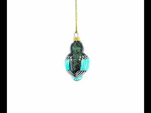 Bullfinch Bird Glass Christmas Ornament