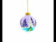 Monkey with Christmas Tree and Gifts Glass Ball Christmas Ornament 3.25 Inches