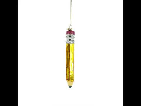 Pencil Glass Christmas Ornament