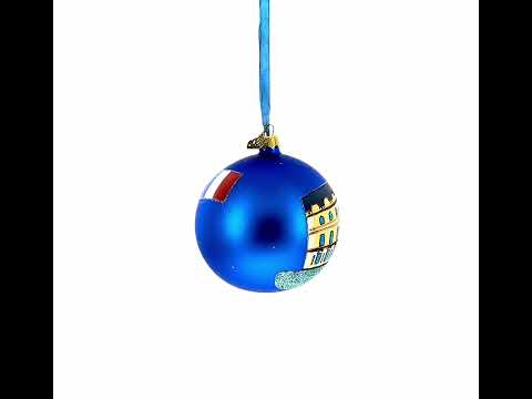Louvre, Paris, France Glass Ball Christmas Ornament 4 Inches