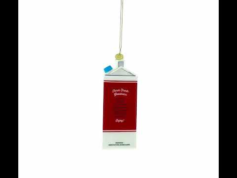 Milk Carton Blown Glass Christmas Ornament