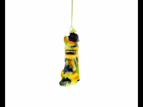 German Shepherd K9 Hero Service Dog Blown Glass Christmas Ornament