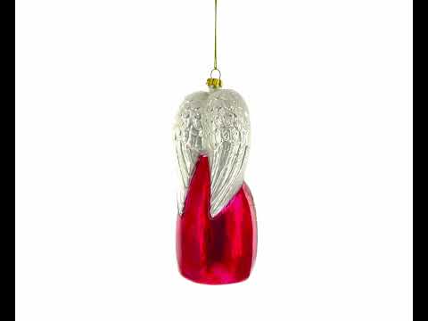 Angel with Three Wise Men Glass Christmas Ornament