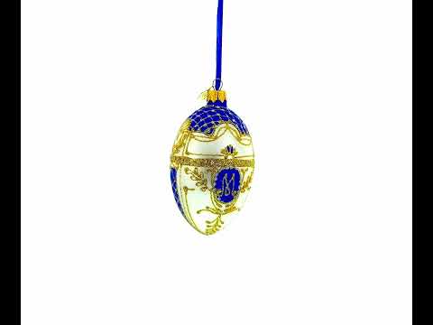 Königlich Dänisches Glas-Ei-Ornament von 1903, 10 cm