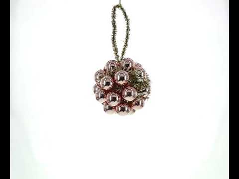 Rose Gold Cluster Ball Glass Christmas Ornament