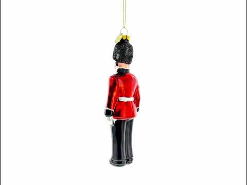 British Royal Guard British Glass Christmas Ornament