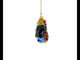 Monkey Playing Contrabass Glass Christmas Ornament