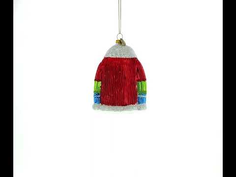 Adorno navideño de cristal con forma de chaqueta de Papá Noel y reno