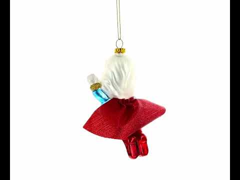 Weihnachtsmann, der Superheld, aus Glas – Christbaumschmuck