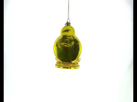 Adorno navideño de cristal de Buda dorado