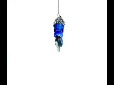 Figure Ice Skating Glass Christmas Ornament