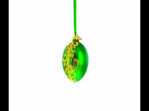 1902 Rocaille Kelch Glas Ei Ornament 4 Zoll