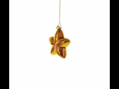 Golden Lace Star Glass Christmas Ornament