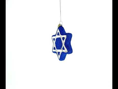 Jewish Star of David Glass Christmas Ornament