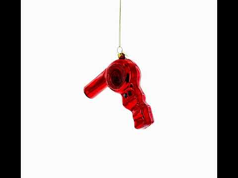 Hair Dryer Glass Christmas Ornament