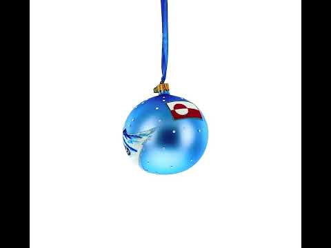 Weihnachtskugel aus Glas mit Grönlands Nordlichtern