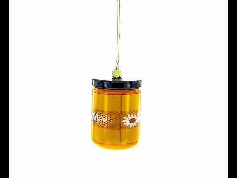 Adorno navideño de cristal con forma de tarro de miel