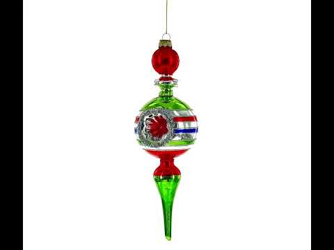 Vintage-Inspired Multicolored Finial Glass Christmas Ornament