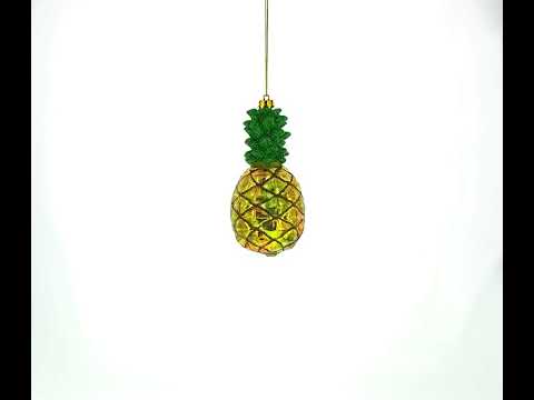 Adorno navideño de cristal con forma de piña brillante