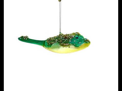 Blue Stingray Glass Christmas Ornament