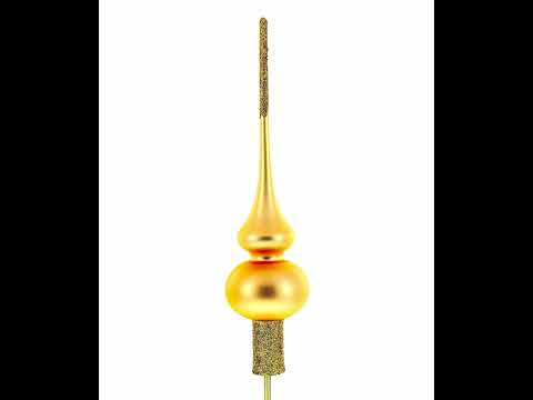 Adorno para árbol de Navidad de cristal de color naranja sólido con parte superior brillante de 11 pulgadas