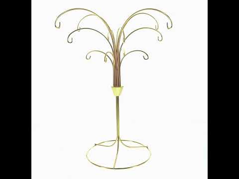 12-Arm Spiral Fountain Brass Gold Metal Ornament Stand Display 11.5 Inches (Taiwan)