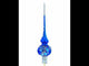Blue Paisley Mouth Glass Christmas Tree Topper 11 Inches