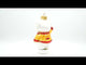 Adorno navideño de cristal en miniatura con forma de osito saludando