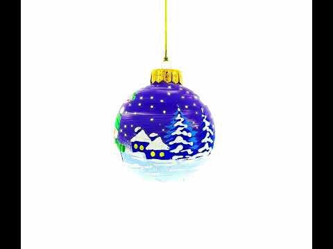 Adorno navideño de bola de cristal de 3,25 pulgadas con amigos de Papá Noel, reno y muñeco de nieve