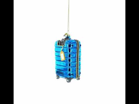 London Landmarks Suitcase Glass Christmas Ornament