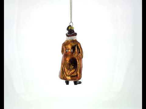 Cowboy Santa Skillfully Twirling a Lasso Glass Christmas Ornament