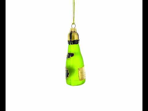 Bottle of Sparkling Wine Champagne Glass Christmas Ornament