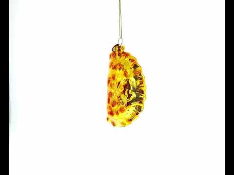 Fried Pierogi Dumpling Glass Christmas Ornament