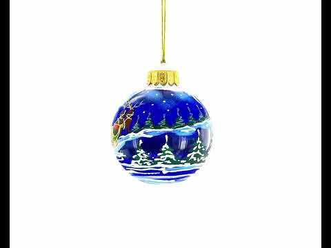 Weihnachtskugel „Santa's Enchanted Christmas Night“ aus Glas, 8,25 cm (3,25 Zoll)