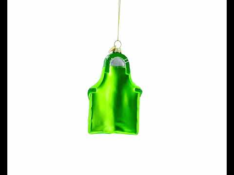 Gardener Apron with Tools Glass Christmas Ornament