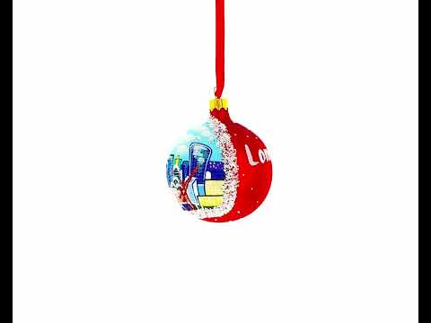 Adorno navideño de bola de cristal con el horizonte moderno de Londres, Reino Unido, 8,25 cm