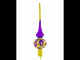 Gold and White Jewels on Purple Glass Tree Topper