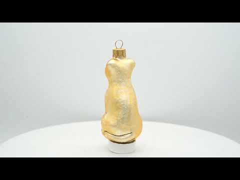 Standing Leopard Glass Christmas Ornament