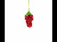 Shiny Grape Cluster with Glittered Leaf Glass Christmas Ornament