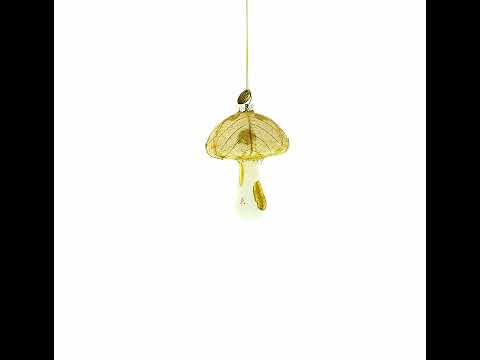 Goldener Glitzerpilz-Weihnachtsschmuck aus Glas