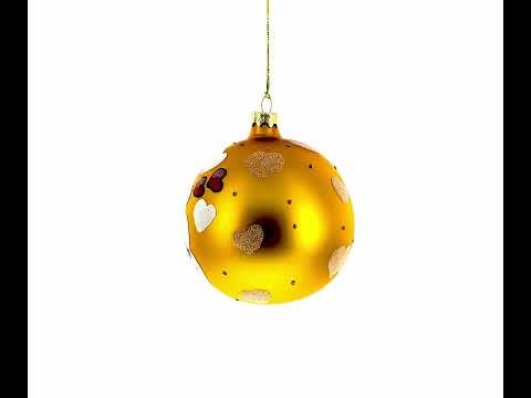 Adorno navideño de bola de cristal de 4 pulgadas con la frase "Feliz Navidad de parte de Two Bears in Love"