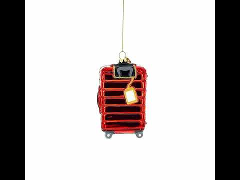 Paris Landmarks Suitcase Glass Christmas Ornament