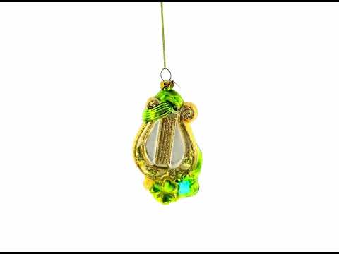 Irish Harp Glass Christmas Ornament