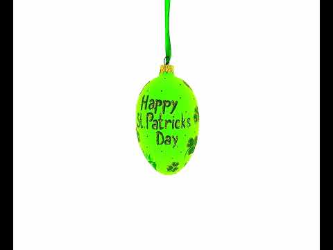 Fröhlichen St. Patrick's Day! – Eier-Glasornament, 10 cm